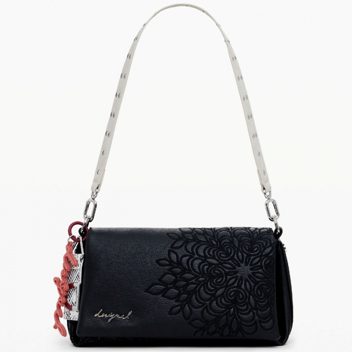 Geanta mica de dama, de mana si umar, Desigual, seria Sierra Naron Medium Flap, Negru [5]