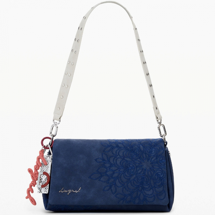 Geanta mica de dama, de mana si umar, Desigual, seria Sierra Naron Medium Flap, Albastru [5]