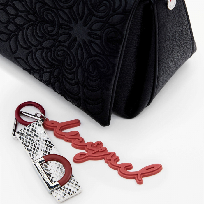Geanta mica de dama, de mana si umar, Desigual, seria Sierra Naron Medium Flap, Negru [7]