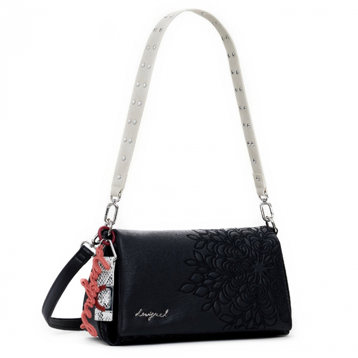 Geanta mica de dama, de mana si umar, Desigual, seria Sierra Naron Medium Flap, Negru [2]
