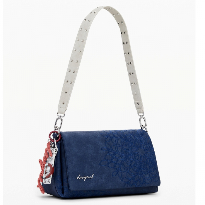 Geanta mica de dama, de mana si umar, Desigual, seria Sierra Naron Medium Flap, Albastru [2]
