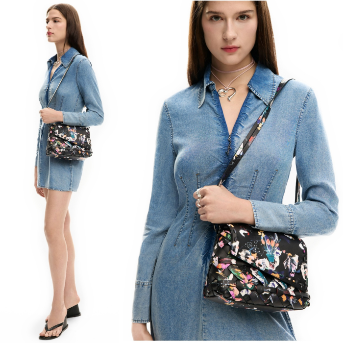 Geanta mica de dama, de umar, Desigual, seria Osmio Phuket Mini, Negru [4]