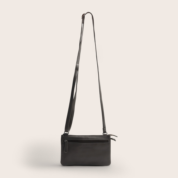 Geanta mica de dama, de umar, The Chesterfield Brand, Brisa, piele naturala, Gri inchis [3]