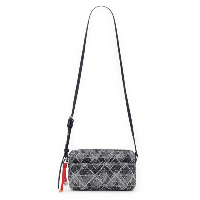 Geanta mica de dama, Desigual, Denim Zigzag, Gri [4]