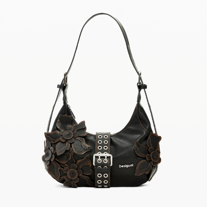 Geanta mica de dama, Desigual, Mini floralis, Maro ciocolata [6]