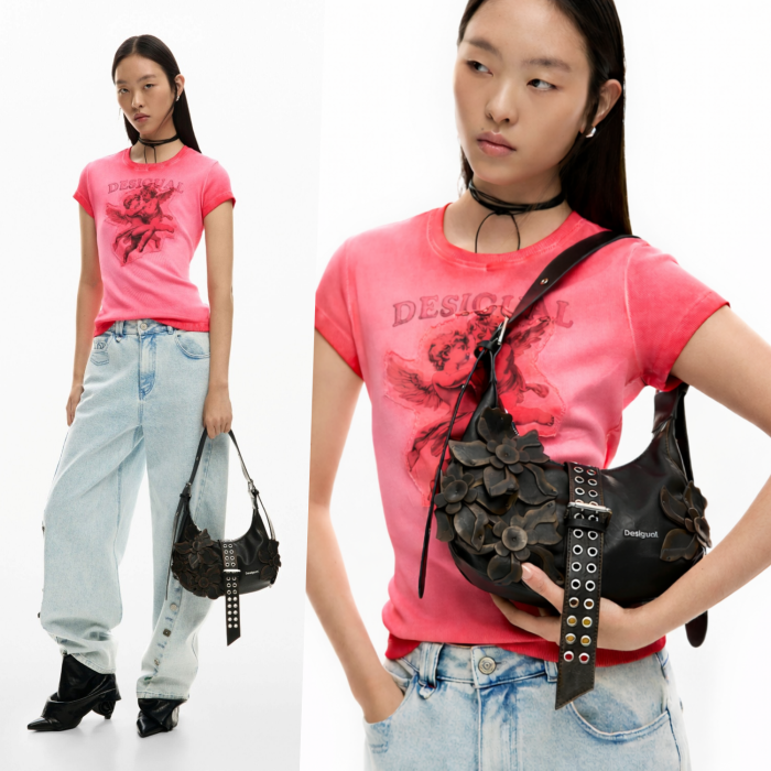 Geanta mica de dama, Desigual, Mini floralis, Maro ciocolata [4]