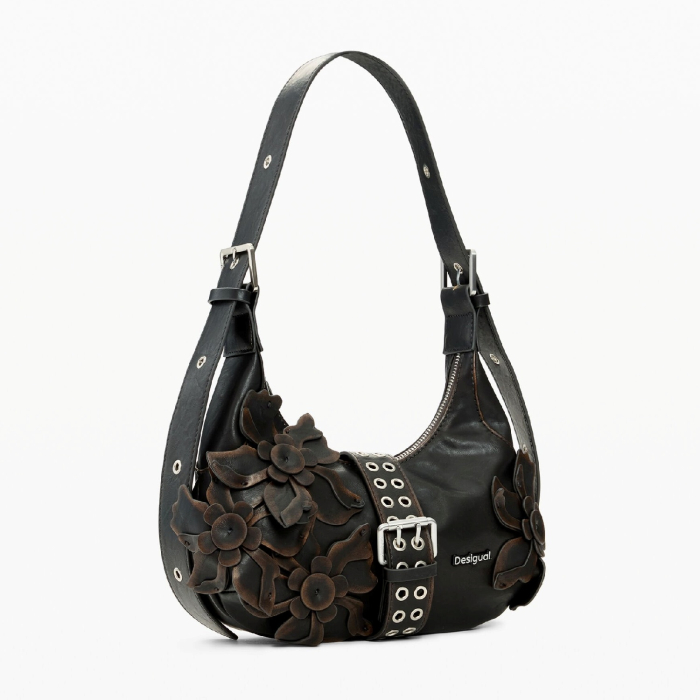 Geanta mica de dama, Desigual, Mini floralis, Maro ciocolata [2]