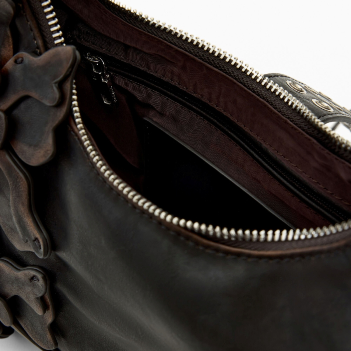 Geanta mica de dama, Desigual, Mini floralis, Maro ciocolata [3]