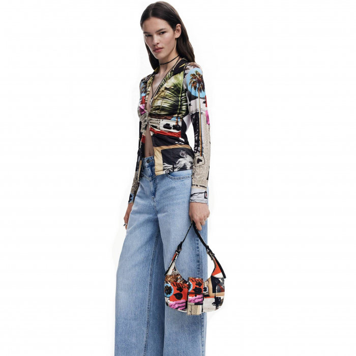 Geanta mica de dama, Desigual, seria Collage Lacroix, Multicolor [2]