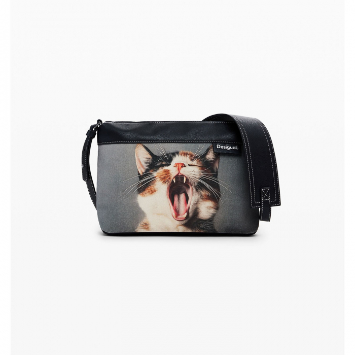 Geanta mica de dama, Desigual, seria Large Cat, Negru [3]