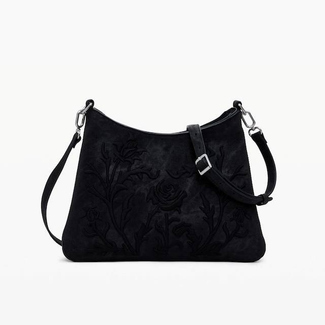 Geanta mica de dama, Desigual, seria Romeo Floral Manaos, Negru [5]