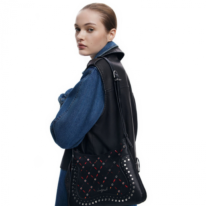 Geanta mica de dama, Desigual, seria Yankee Manaos, Negru [3]