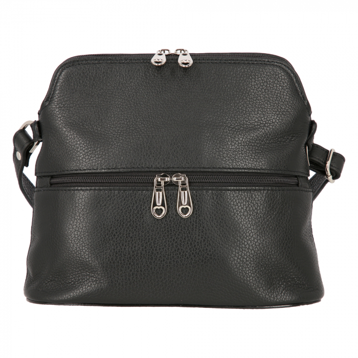 Geanta dama din piele naturala, model 239, de umar si crossbody, Negru mat [3]