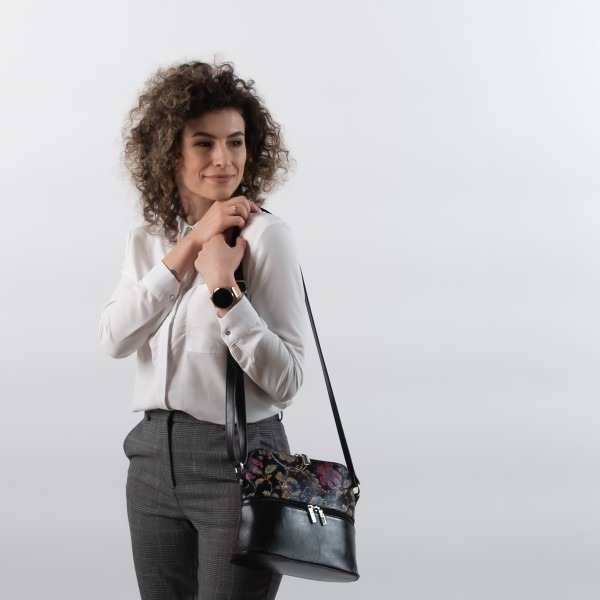 Geanta dama din piele naturala, model 239, de umar si crossbody, Bordo [2]