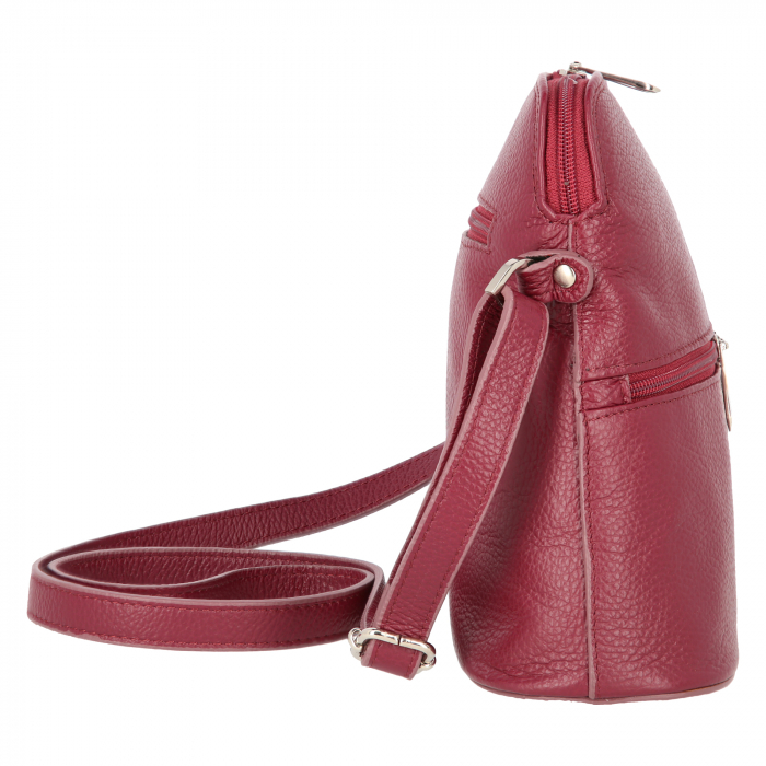 Geanta dama din piele naturala, model 239, de umar si crossbody, Bordo [5]
