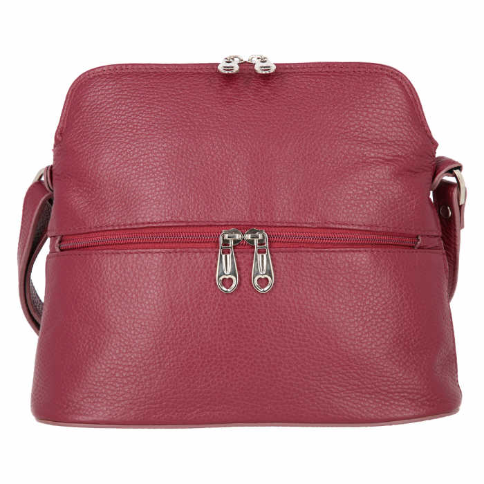 Geanta dama din piele naturala, model 239, de umar si crossbody, Bordo [3]
