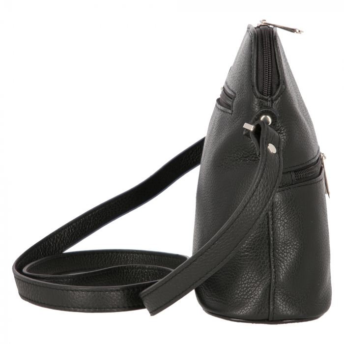 Geanta dama din piele naturala, model 239, de umar si crossbody, Negru mat [5]