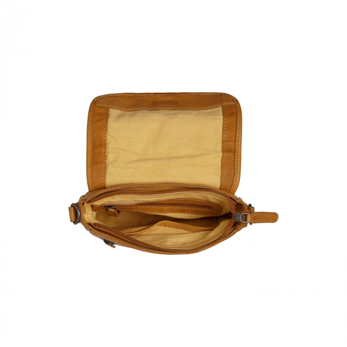 Geanta mica de dama, din piele naturala vintage, The Chesterfield Brand, Irma, Galben ocru [2]