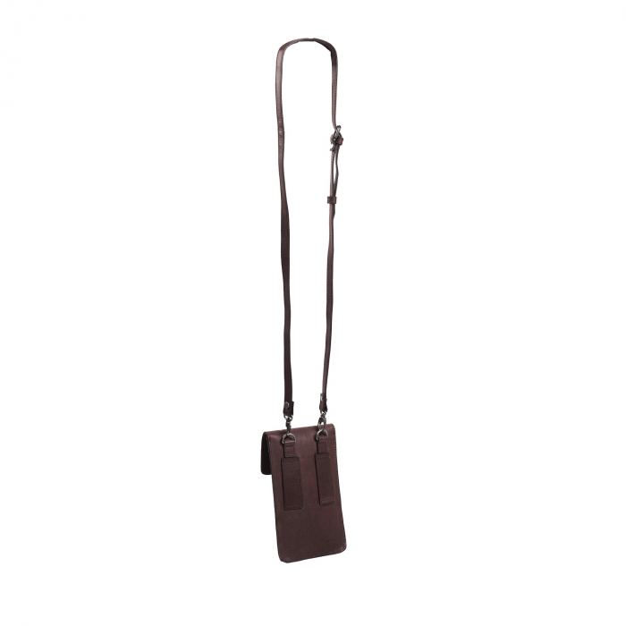 Geanta din piele naturala pentru telefon, The Chesterfield Brand, Andrea, Maro inchis [4]