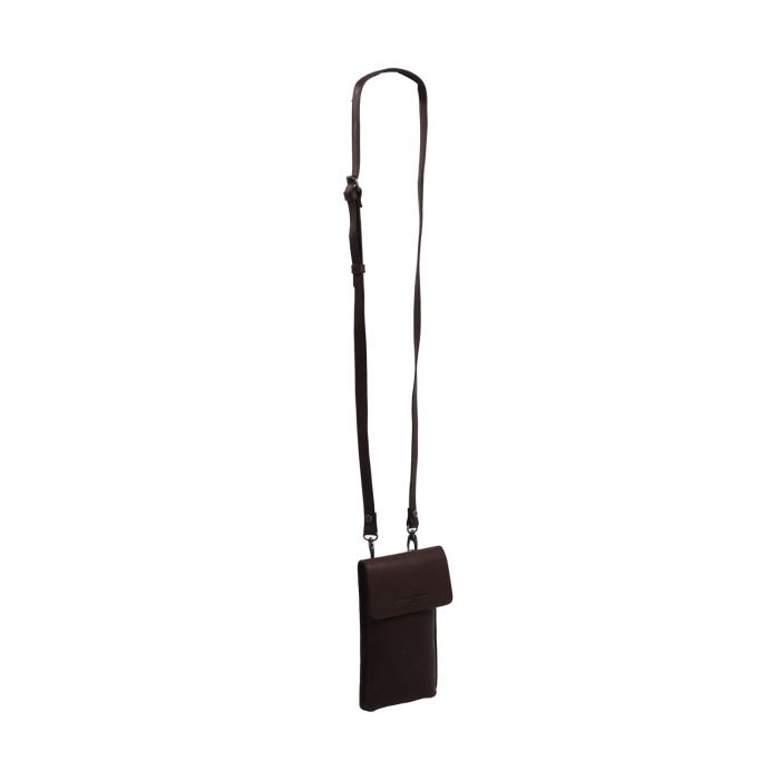 Geanta din piele naturala pentru telefon, The Chesterfield Brand, Andrea, Maro inchis [3]