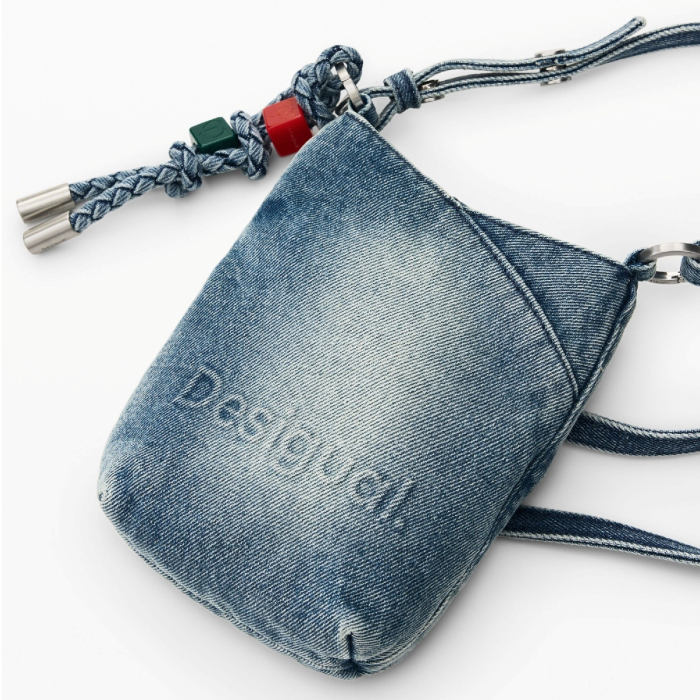 Geanta mica pentru telefon, Desigual, seria Half Logo, Albastru [3]