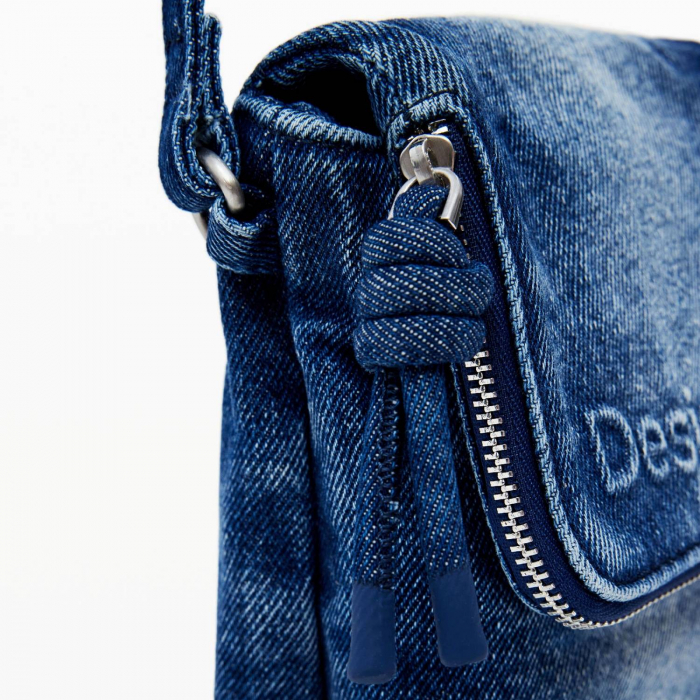 Geanta mica pentru telefon, Desigual, seria Half Logo, Albastru [4]