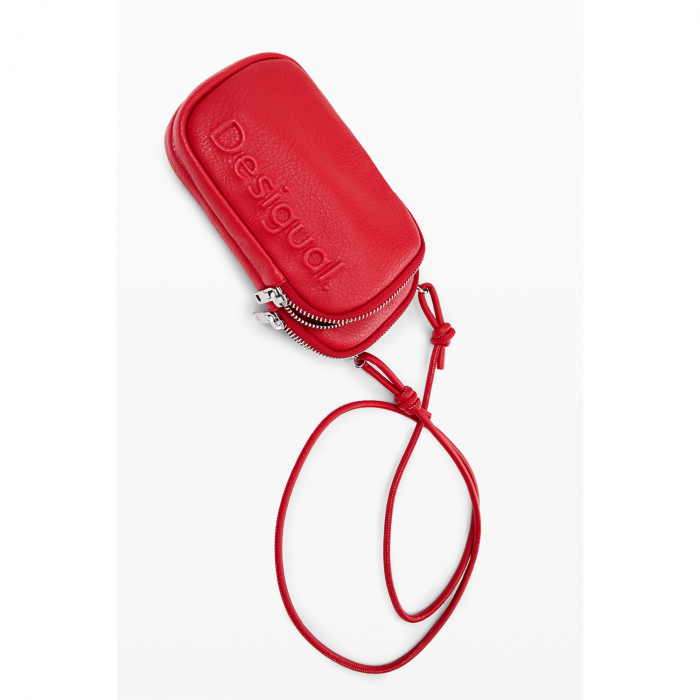 Geanta mica pentru telefon, Desigual, seria Half logo FW24, Rosu [7]