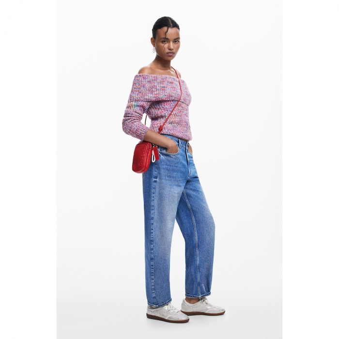 Geanta mica pentru telefon, Desigual, seria Half logo FW24, Rosu [3]
