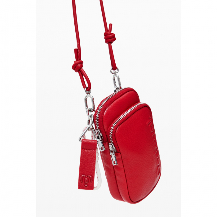 Geanta mica pentru telefon, Desigual, seria Half logo FW24, Rosu [6]