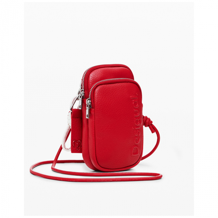 Geanta mica pentru telefon, Desigual, seria Half logo FW24, Rosu [2]
