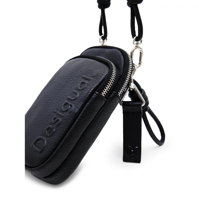 Geanta mica pentru telefon, Desigual, seria Half logo, Negru [4]