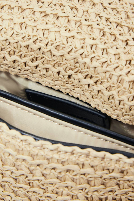 Geanta mica pentru telefon, Desigual, seria Half Logo Raffia Venecia, Bej [6]