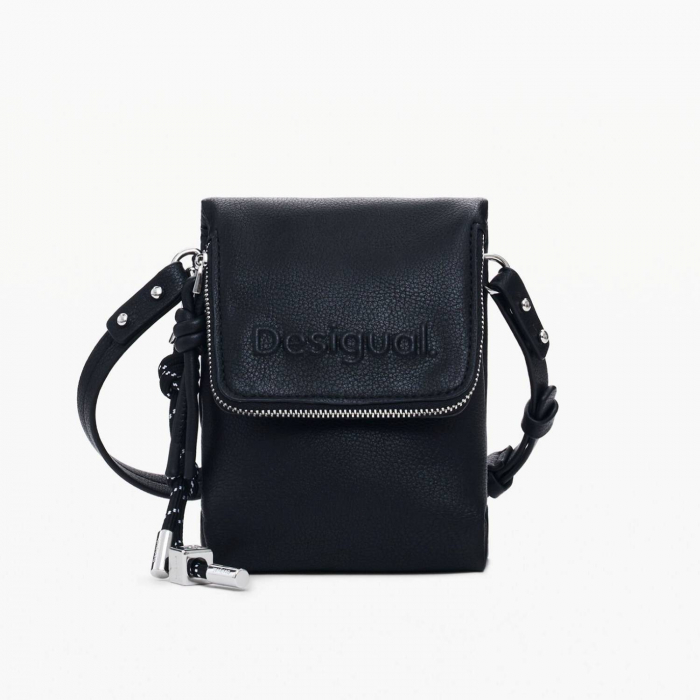 Geanta mica pentru telefon, Desigual, seria Half Logo, Negru [2]