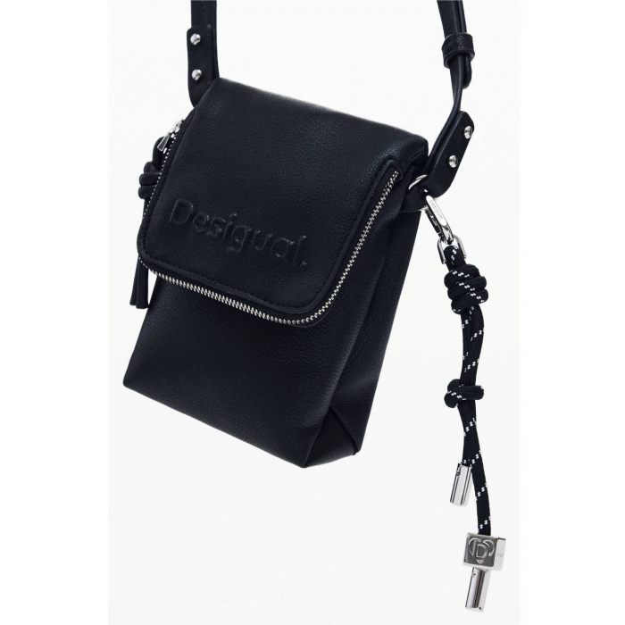 Geanta mica pentru telefon, Desigual, seria Half Logo, Negru [6]