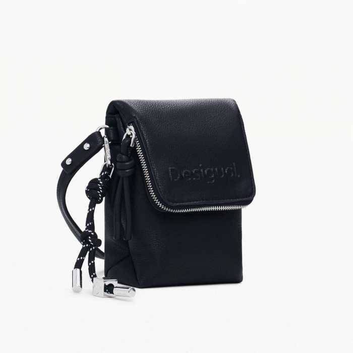 Geanta mica pentru telefon, Desigual, seria Half Logo, Negru [5]
