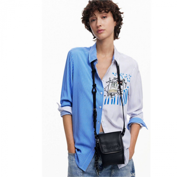 Geanta mica pentru telefon, Desigual, seria Half Logo, Negru [1]