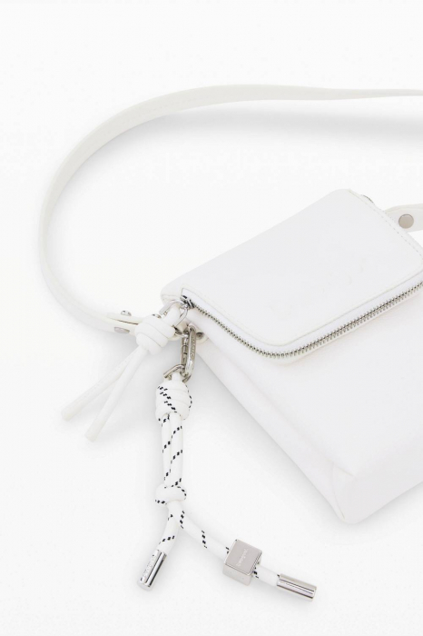 Geanta mica pentru telefon, Desigual, seria Half Logo, Alb [6]