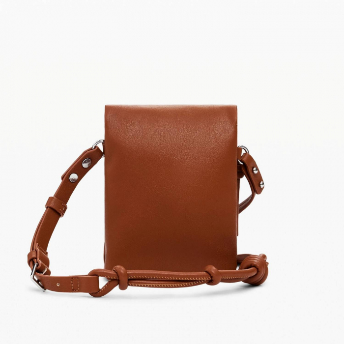 Geanta mica pentru telefon, Desigual, seria Half Logo, Maro camel [7]