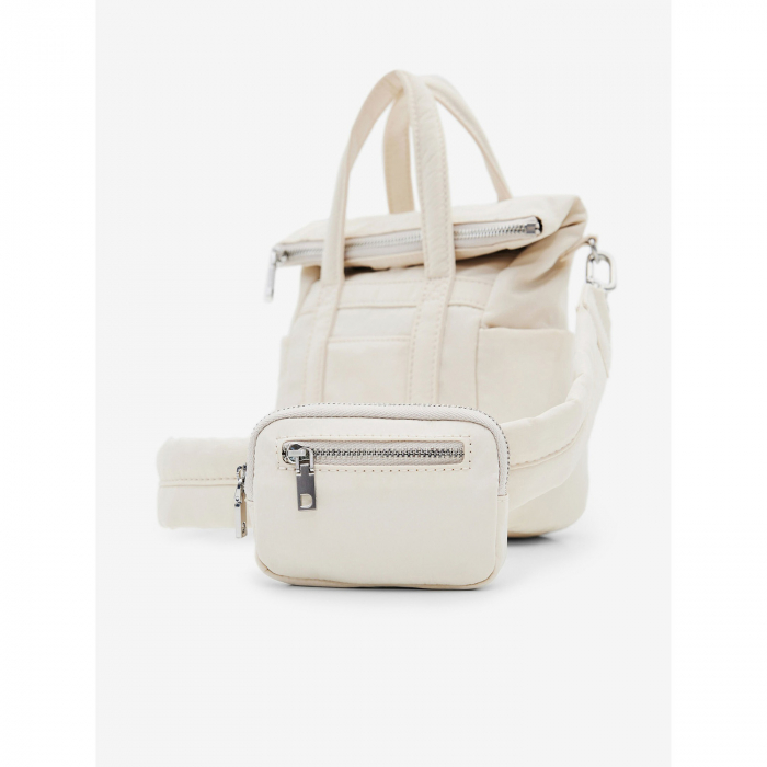 Geanta mica tip rucsac, de dama, Desigual, seria Basic Modular Voyager, Alb [4]