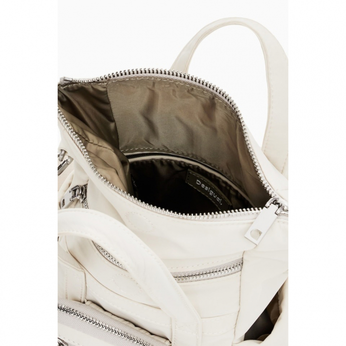 Geanta mica tip rucsac, de dama, Desigual, seria Basic Modular Voyager, Alb [2]