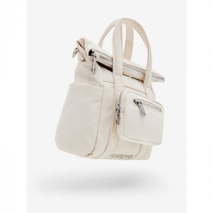 Geanta mica tip rucsac, de dama, Desigual, seria Basic Modular Voyager, Alb [3]