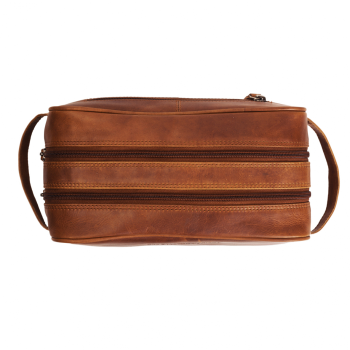 Geanta pentru cosmetice The Chesterfield Brand, din piele naturala, Stacey, Maro coniac [4]