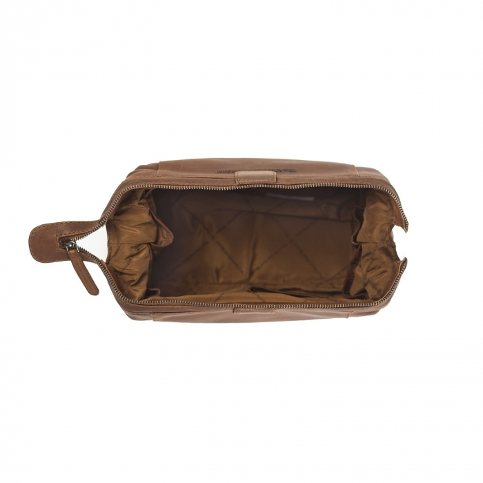 Geanta pentru cosmetice The Chesterfield Brand, din piele naturala, Vince, Maro coniac [4]