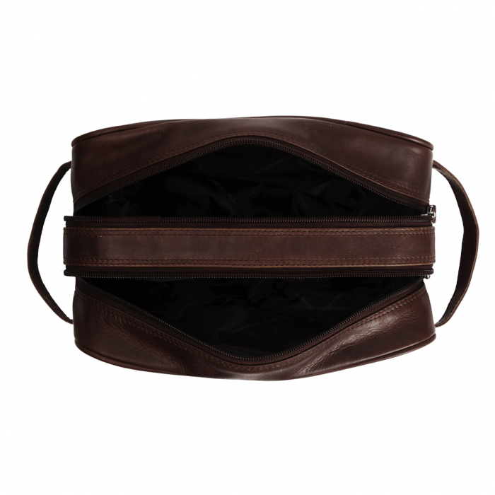 Geanta pentru cosmetice The Chesterfield Brand, din piele naturala, Stacey, Maro inchis [3]