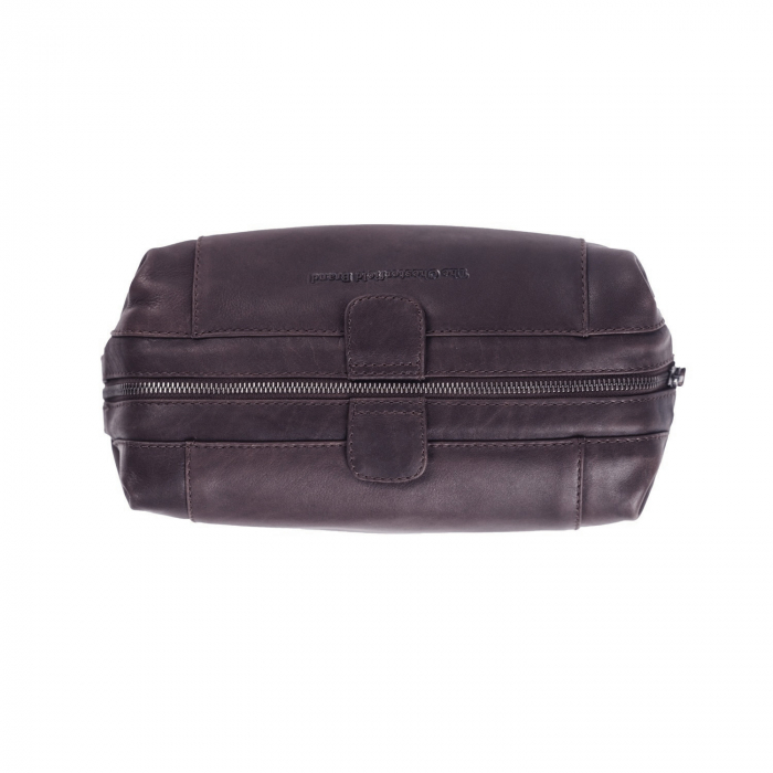 Geanta pentru cosmetice The Chesterfield Brand, din piele naturala, Vince, Maro inchis [2]