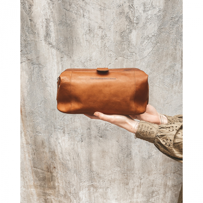 Geanta pentru cosmetice The Chesterfield Brand, din piele naturala, Vince, Maro coniac [2]