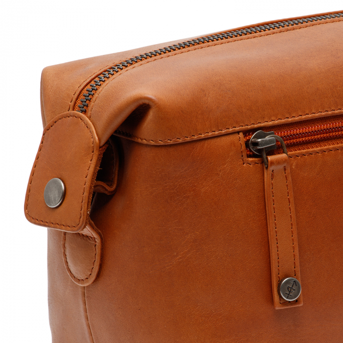 Geanta pentru cosmetice The Chesterfield Brand, din piele naturala, Westport, Maro coniac [3]
