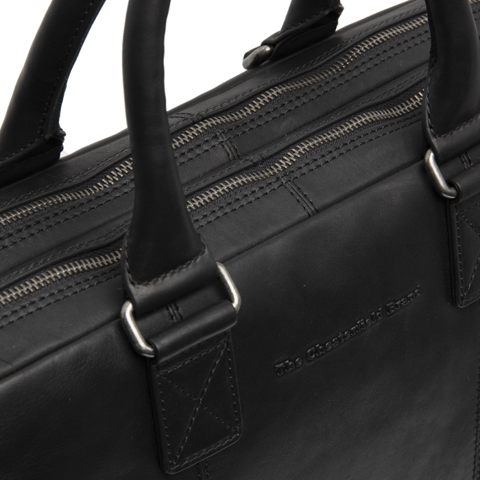 Geanta pentru laptop 15 inch, piele naturala, The Chesterfield Brand, Fabian, Negru [5]