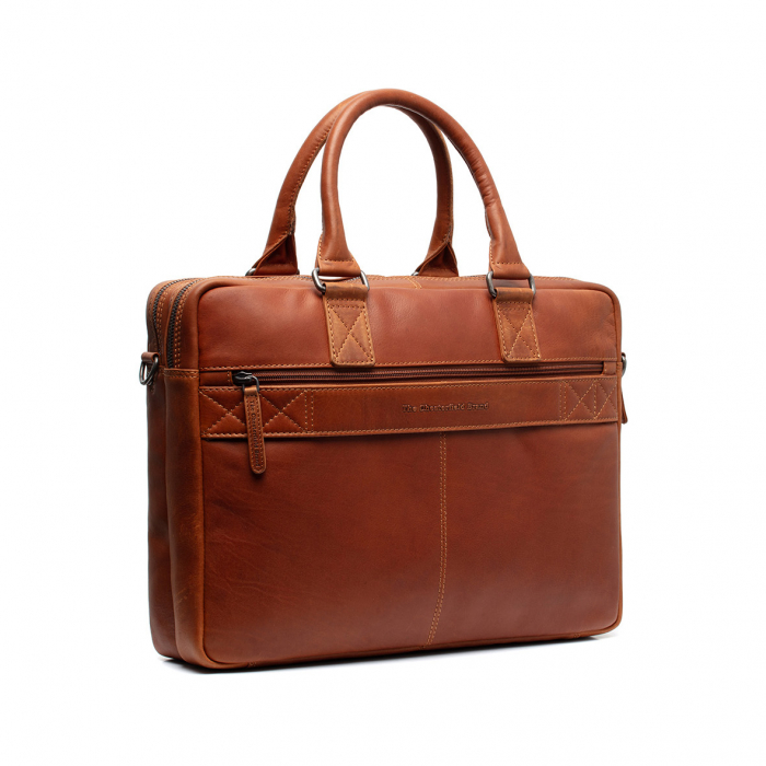 Geanta pentru laptop 15 inch, piele naturala, The Chesterfield Brand, Fabian, Maro coniac [8]
