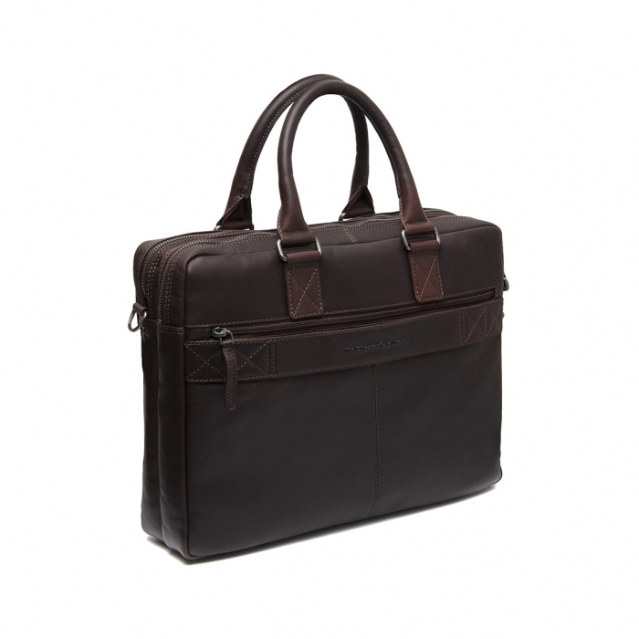 Geanta pentru laptop 15 inch, piele naturala, The Chesterfield Brand, Fabian, Maro inchis [6]